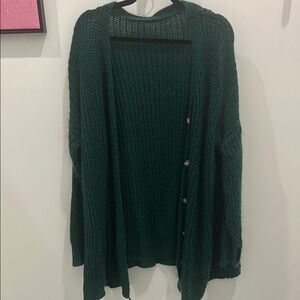 Women's Green Sweater Cardigan